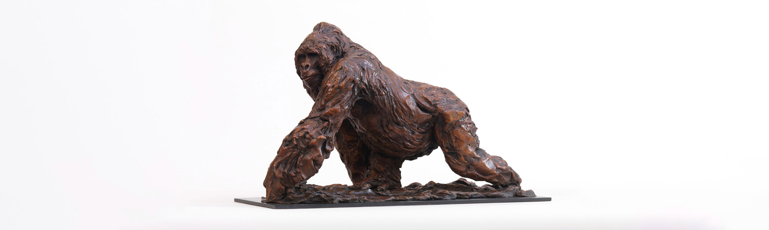 Walking Silverback Bronze Sculpture